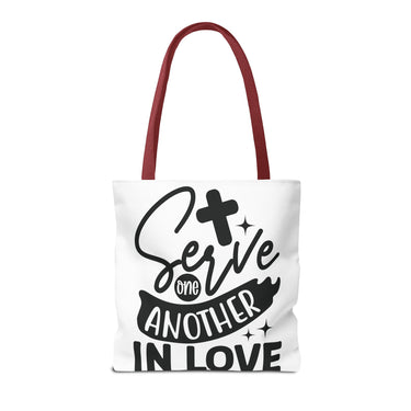 Faith Culture - Serve One Another in Love Christian Tote Bag - Galatians 5:13 Bible Verse