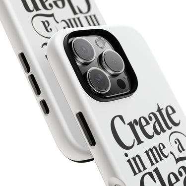 Faith Culture – Create in Me a Clean Heart Christian Tough Phone Case iPhone 16 Pro Matte