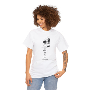 Fearfully and Wonderfully Made Psalm 139:14 Christian  Unisex Heavy Cotton Tee