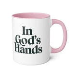 Faith Culture - In God’s Hands - Christian Accent Coffee Mug, 11oz Pink 11oz