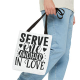 Faith Culture - Serve One Another in Love Christian Tote Bag - Galatians 5:13 Bible Verse