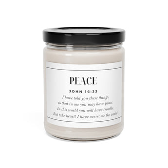Peace John 16:33 Christian Scented Soy Candle, 9oz