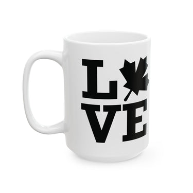 Faith Culture – LOVE Maple Leaf Mug – 11oz & 15oz | Bold Canadian Pride Gift Cup 15oz