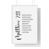 Faith Culture - Matthew 7:11 Christian Scripture Wall Art Good Gifts from the Father 20" x 30" White