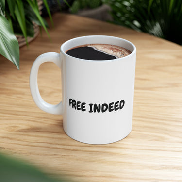 Faith Culture - Free Indeed Christian Coffee Mug – Inspirational Scripture Drinkware, 11oz & 15oz