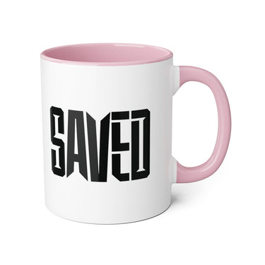 Faith Culture - SAVED - Christian Accent Coffee Mug, 11oz Pink 11oz