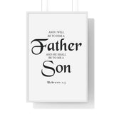 Faith Culture - Hebrews 1:5 Christian Scripture Wall Art Father and Son 24″ x 36″ White