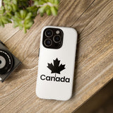 Faith Culture – Canada Maple Leaf Phone Case | Minimalist Black Leaf Case for All Phones iPhone 16 Pro Glossy