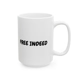 Faith Culture - Free Indeed Christian Coffee Mug – Inspirational Scripture Drinkware, 11oz & 15oz