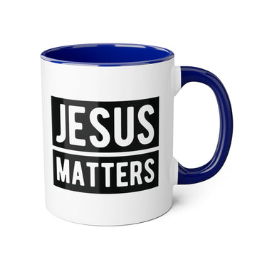 Faith Culture - Jesus Matters - Christian Accent Coffee Mug, 11oz Blue 11oz