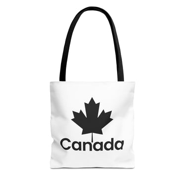 Faith Culture β Canada Maple Leaf Tote Bag | Bold Black & White Canadian Carryall 13" Γ 13'' Black