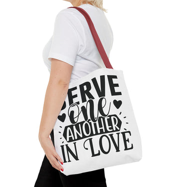 Faith Culture - Serve One Another in Love Christian Tote Bag - Galatians 5:13 Bible Verse