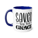 Faith Culture - Saved by His Grace - Christian Accent Coffee Mug, 11oz
