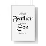 Faith Culture - Hebrews 1:5 Christian Scripture Wall Art Father and Son 20" x 30" White