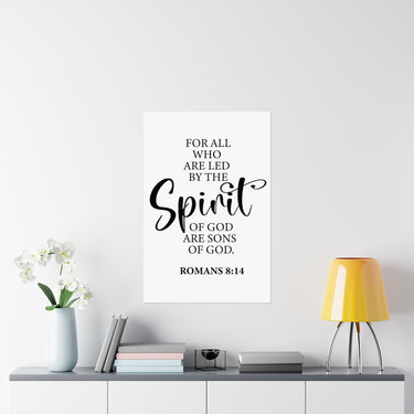 Faith Culture - Romans 8:14 Christian Poster Led by the Spirit Scripture Wall Art