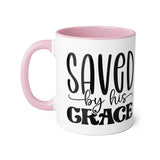Faith Culture - Saved by His Grace - Christian Accent Coffee Mug, 11oz