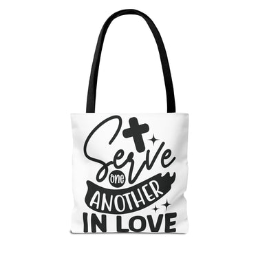 Faith Culture - Serve One Another in Love Christian Tote Bag - Galatians 5:13 Bible Verse