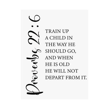 Faith Culture - Train Up a Child Christian Poster Proverbs 22:6 Scripture Wall Art 12" x 16" Matte