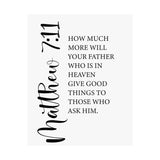 Faith Culture - Matthew 7:11 Christian Poster God Gives Good Things Scripture Wall Art