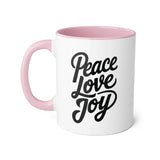 Faith Culture - Peace Love Joy - Christian Coffee Mug, 11oz