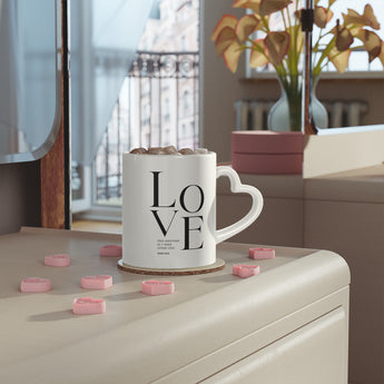 Love One Another Heart-Shaped Christian Coffee Mug