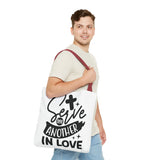 Faith Culture - Serve One Another in Love Christian Tote Bag - Galatians 5:13 Bible Verse