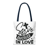 Faith Culture - Serve One Another in Love Christian Tote Bag - Galatians 5:13 Bible Verse