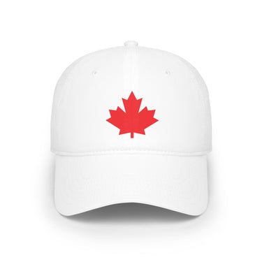 Faith Culture - Solid Red Maple Leaf Low Profile Baseball Cap – White | Bold Canadian Heritage Hat White One size