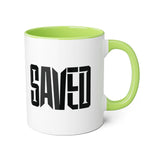Faith Culture - SAVED - Christian Accent Coffee Mug, 11oz Light Green 11oz