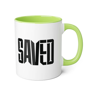 Faith Culture - SAVED - Christian Accent Coffee Mug, 11oz Light Green 11oz