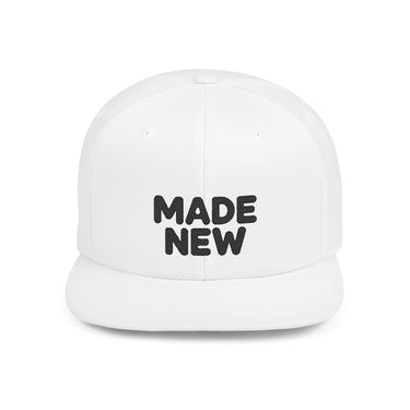 Faith Culture - Made New - Christian Snapback Hat, Flat Bill Cap for Men and Women One size White