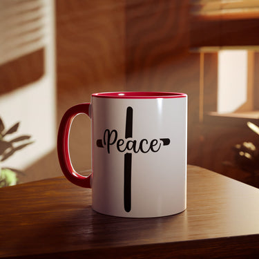 Faith Culture - Peace in Christ - Christian Accent Coffee Mug, 11oz Red 11oz