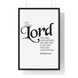Faith Culture - Isaiah 64:8 Christian Scripture Wall Art Lord You Are Our Potter 20" x 30" Black
