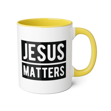 Faith Culture - Jesus Matters - Christian Accent Coffee Mug, 11oz Yellow 11oz