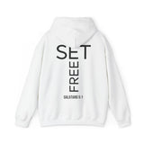 Set Free Back Print Christian Hoodie | Galatians 5:1 Scripture Apparel