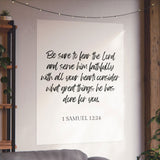 Faith Culture - 1 Samuel 12:24 Poster - Christian Wall Art - Serve Him Faithfully Decor