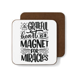 Faith Culture - A Grateful Heart is a Magnet for Miracles - Christian Thanksgiving Coaster