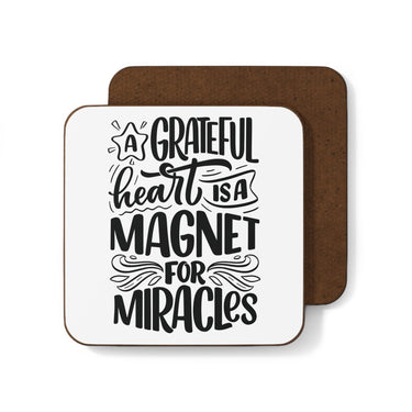 Faith Culture - A Grateful Heart is a Magnet for Miracles - Christian Thanksgiving Coaster