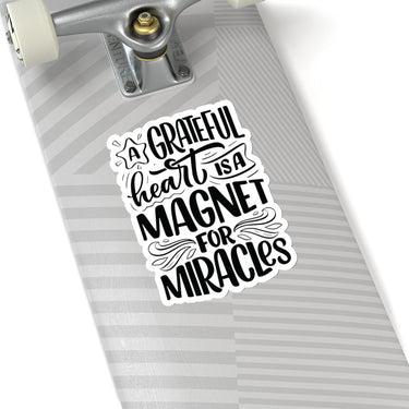 Faith Culture - A Grateful Heart is a Magnet for Miracles - Christian Thanksgiving Vinyl Sticker