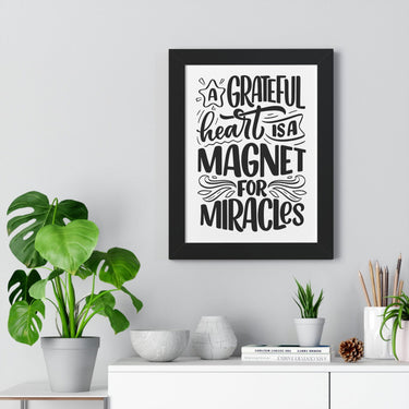 Faith Culture - A Grateful Heart is a Magnet for Miracles - Christian Thanksgiving Wall Art