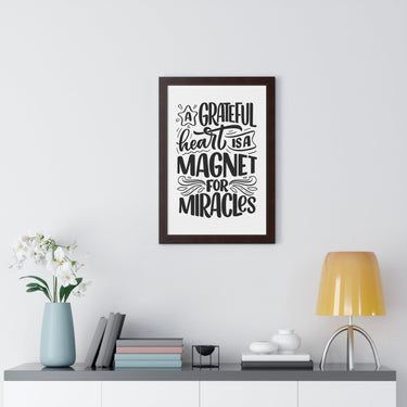 Faith Culture - A Grateful Heart is a Magnet for Miracles - Christian Thanksgiving Wall Art