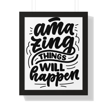 Faith Culture - Amazing Things Will Happen - Christian Thanksgiving Wall Art 16″ x 20″ Black