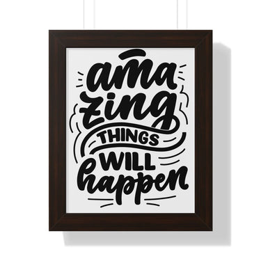 Faith Culture - Amazing Things Will Happen - Christian Thanksgiving Wall Art 11" x 14" Walnut