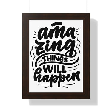 Faith Culture - Amazing Things Will Happen - Christian Thanksgiving Wall Art 12″ x 16″ Walnut