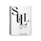 Faith Culture - Be Still - Psalm 46:10 - Christian Spiral Notebook - Ruled Line One Size