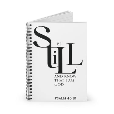 Faith Culture - Be Still - Psalm 46:10 - Christian Spiral Notebook - Ruled Line