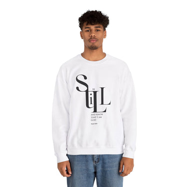 Faith Culture - Be Still and Know Psalm 46:10 - Christian Unisex Heavy Blendâ„¢ Crewneck Sweatshirt