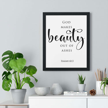 Faith Culture - Beauty for Ashes - Isaiah 61:3 - Christian Wall Art