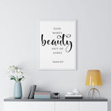 Faith Culture - Beauty for Ashes - Isaiah 61:3 - Christian Wall Art