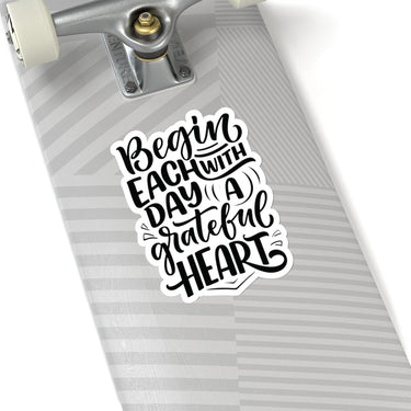 Faith Culture - Begin Each Day with a Grateful Heart - Christian Thanksgiving Vinyl Sticker